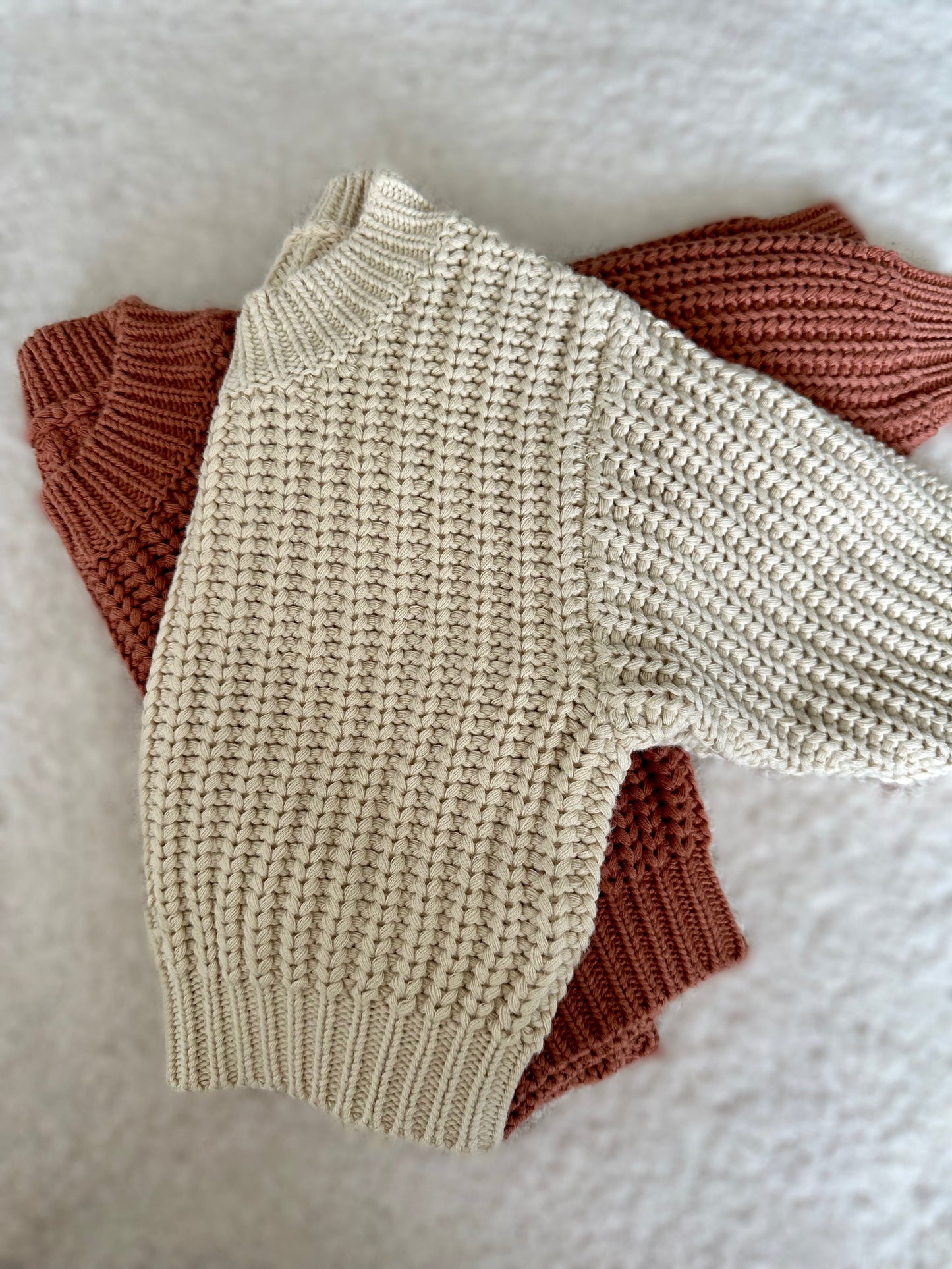 Chunky Knit Jumper - Rust