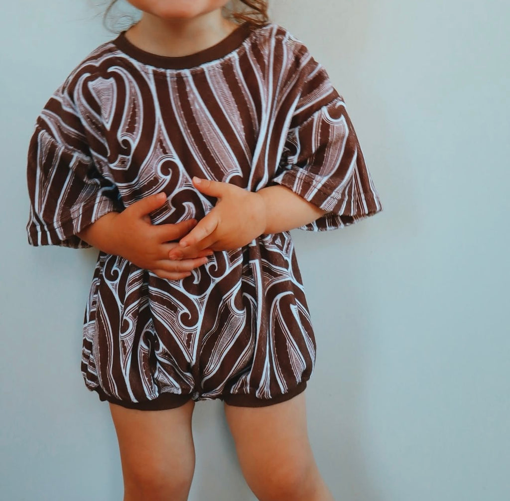 Oversized Chocolate Tshirt Romper