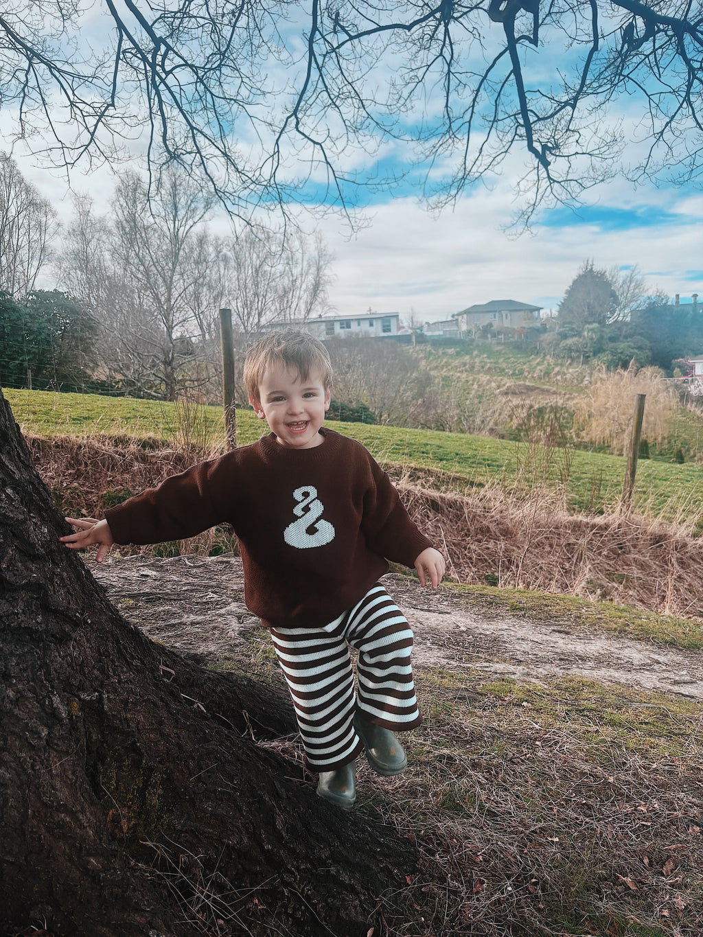 Chocolate Pikorua Knit Set