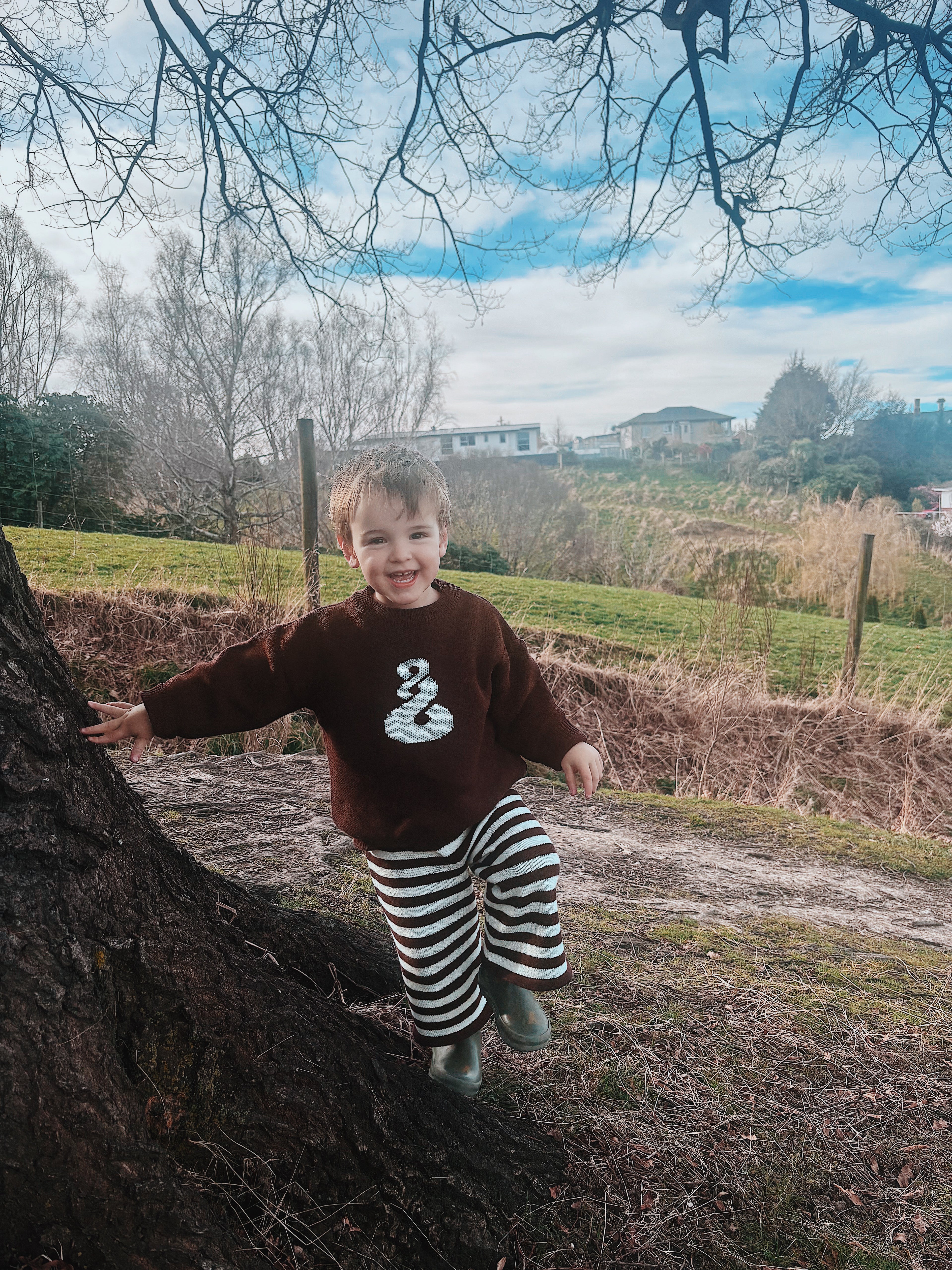 Chocolate Pikorua Knit Set