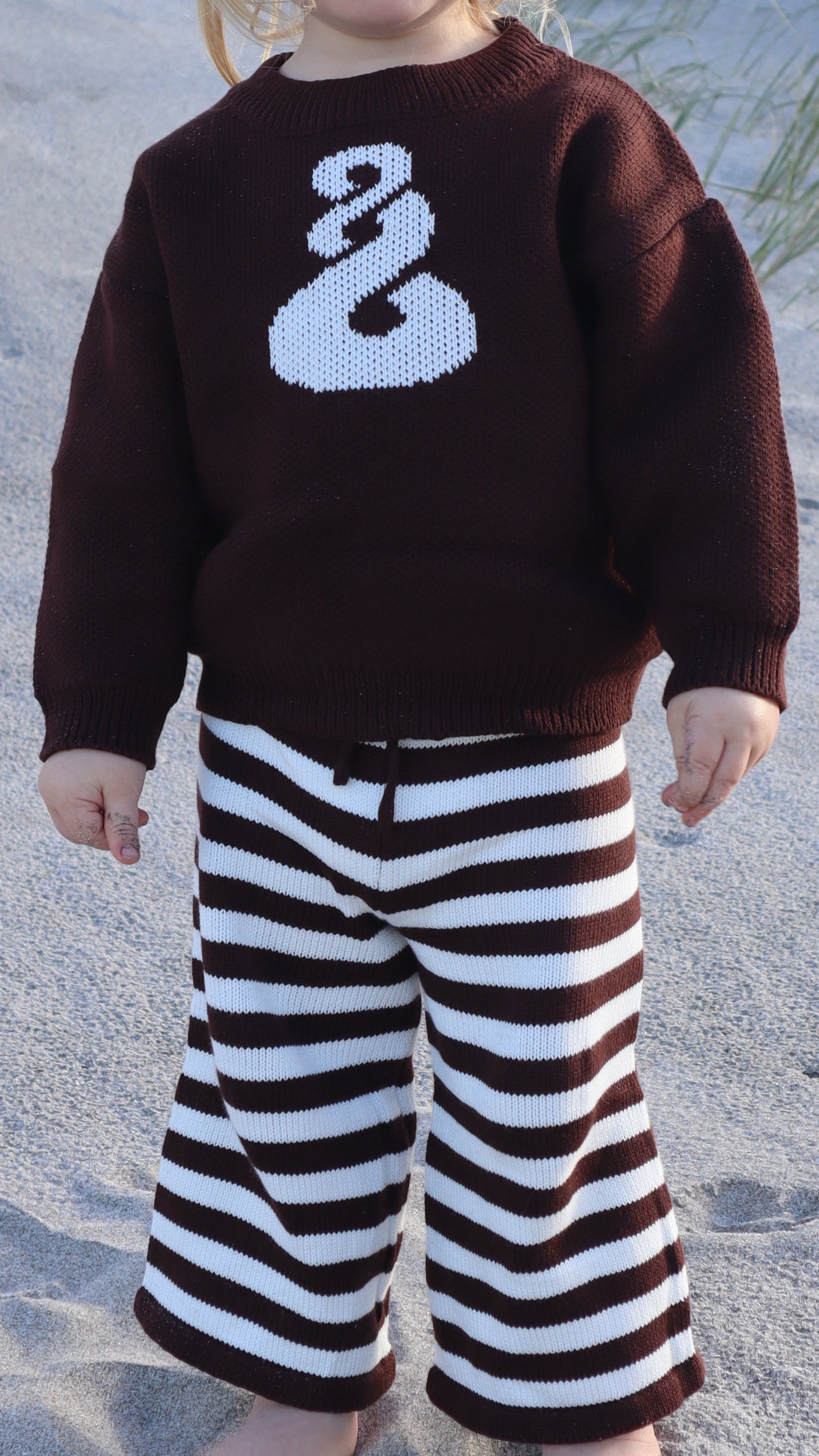 Chocolate Pikorua Knit Set