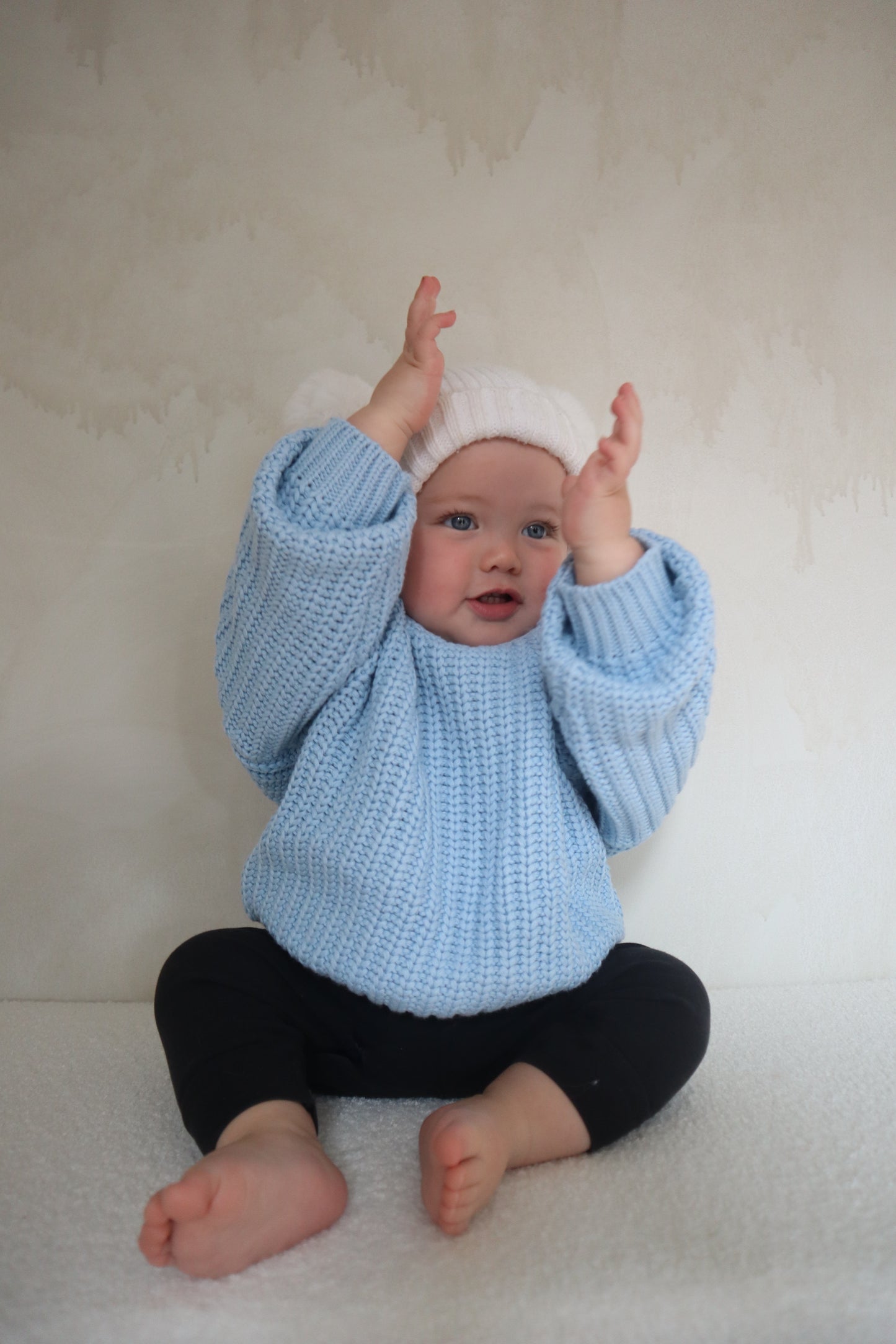 Chunky Knit Jumper - Sky Blue