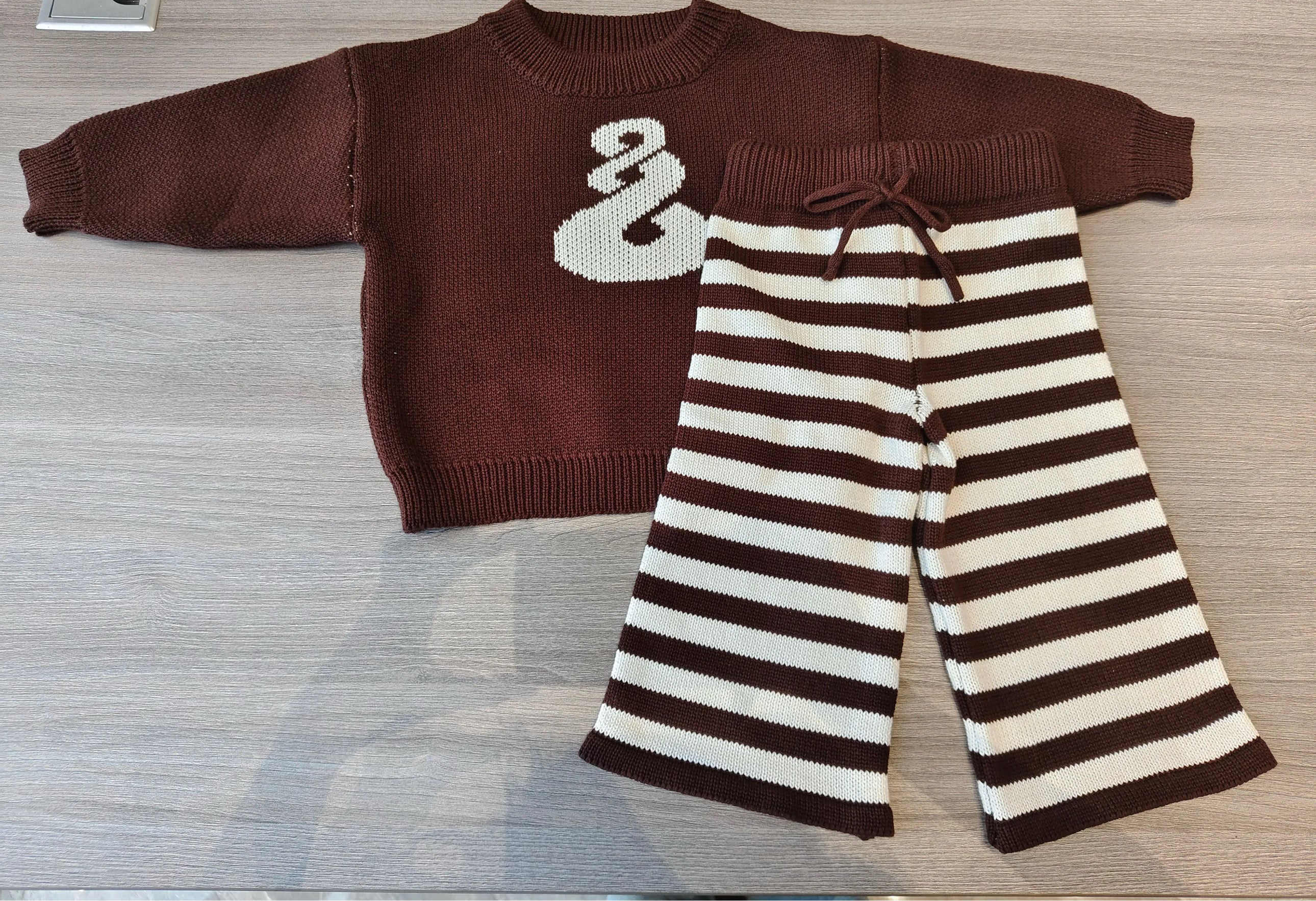 Chocolate Pikorua Knit Set