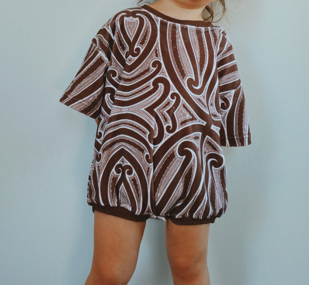 Oversized Chocolate Tshirt Romper